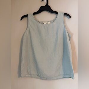 J. Jill Linen Large Tank Top Tie Back | Preppy Coastal Grandma Bohemian